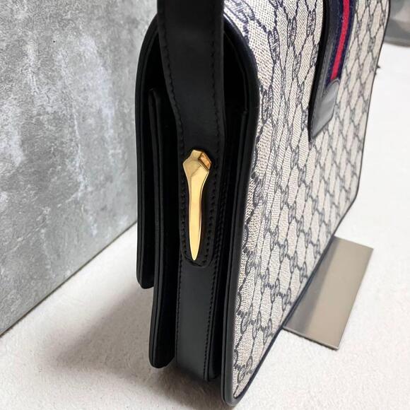 Authentic Gucci GG Supreme Navy Monogram Crossbody Sherry Canvas Shoulder Bag - Picture 8 of 14